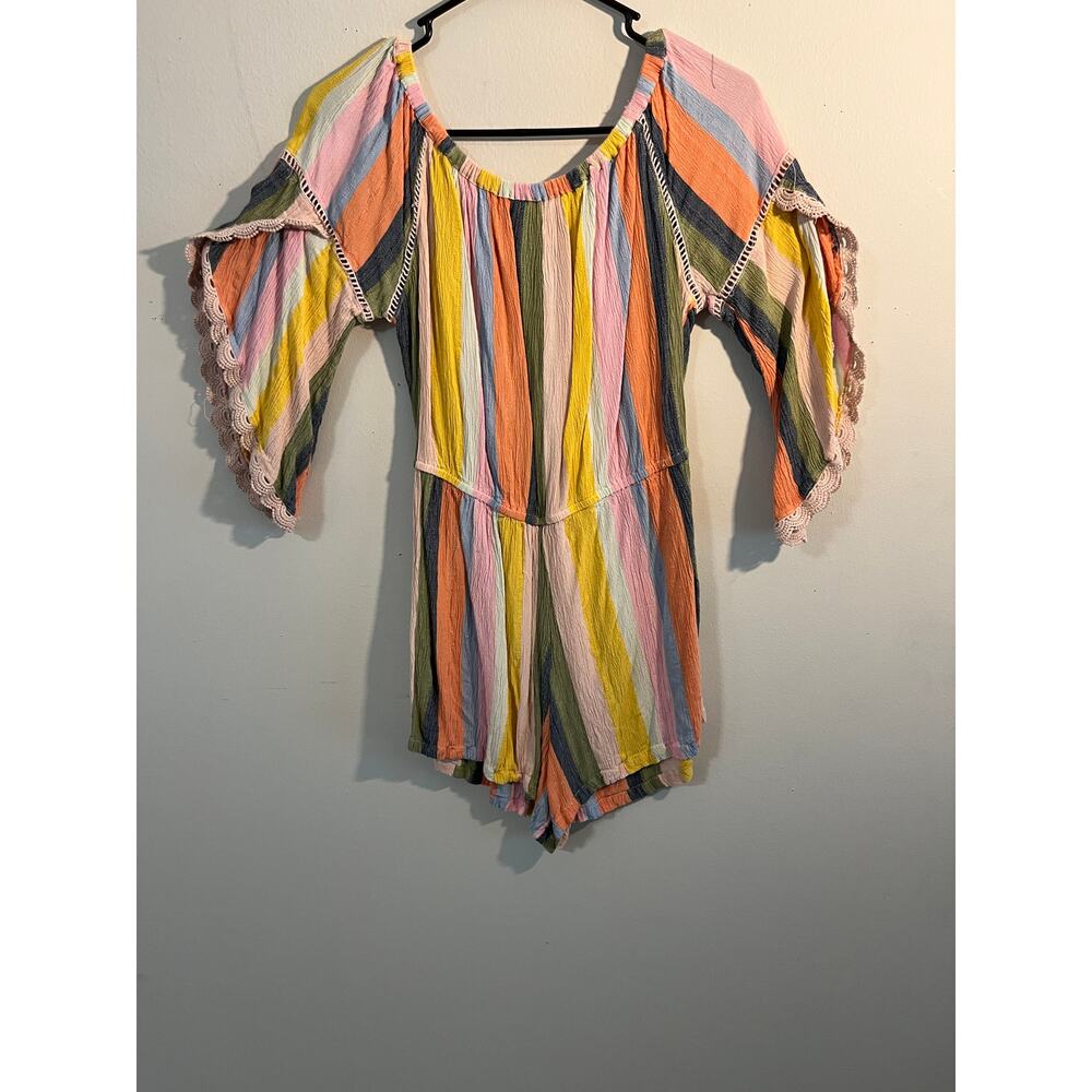 Striped Off-the-Shoulder Romper